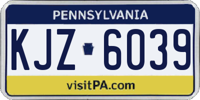 PA license plate KJZ6039