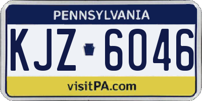 PA license plate KJZ6046