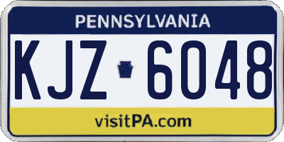 PA license plate KJZ6048