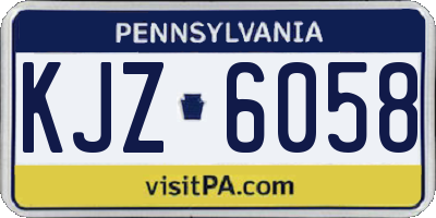 PA license plate KJZ6058