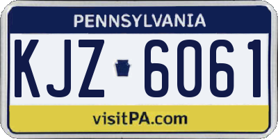 PA license plate KJZ6061