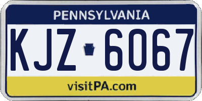 PA license plate KJZ6067