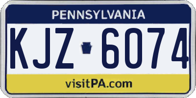 PA license plate KJZ6074