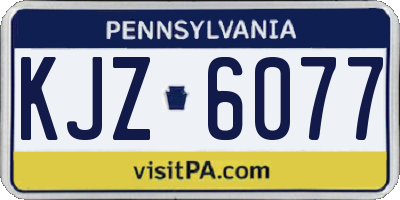 PA license plate KJZ6077