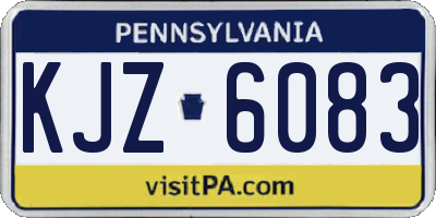PA license plate KJZ6083