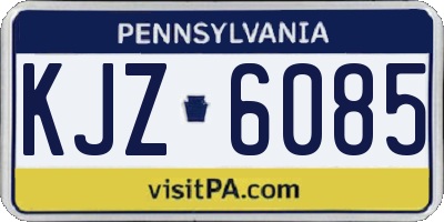 PA license plate KJZ6085