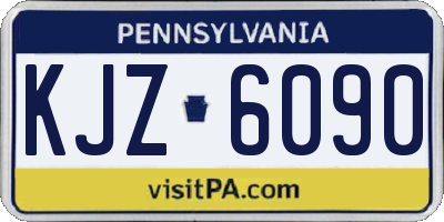 PA license plate KJZ6090