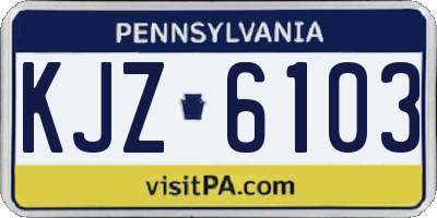 PA license plate KJZ6103