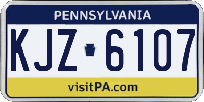PA license plate KJZ6107
