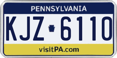 PA license plate KJZ6110