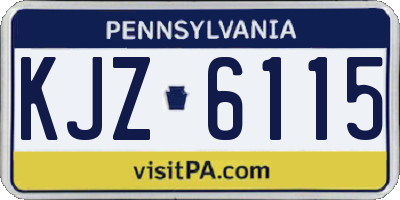 PA license plate KJZ6115