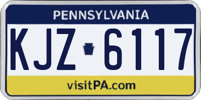 PA license plate KJZ6117