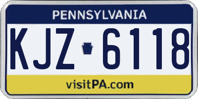 PA license plate KJZ6118