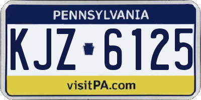 PA license plate KJZ6125
