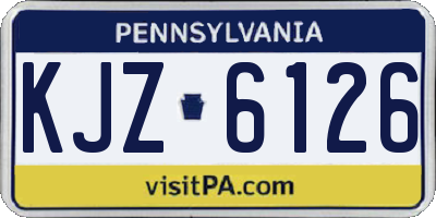 PA license plate KJZ6126