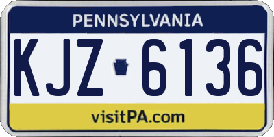 PA license plate KJZ6136