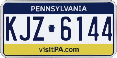 PA license plate KJZ6144