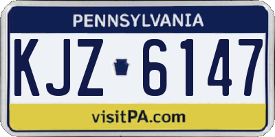 PA license plate KJZ6147