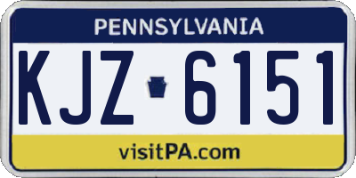 PA license plate KJZ6151