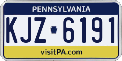 PA license plate KJZ6191