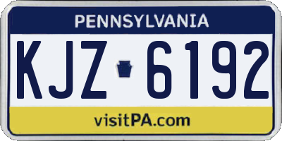 PA license plate KJZ6192