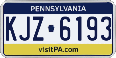 PA license plate KJZ6193