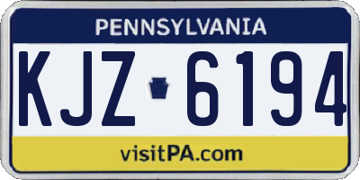 PA license plate KJZ6194