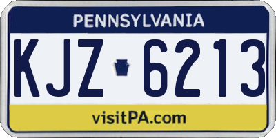 PA license plate KJZ6213