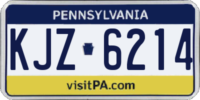 PA license plate KJZ6214