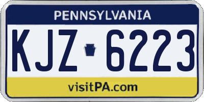 PA license plate KJZ6223