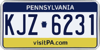 PA license plate KJZ6231