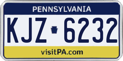 PA license plate KJZ6232