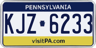 PA license plate KJZ6233