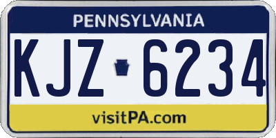 PA license plate KJZ6234