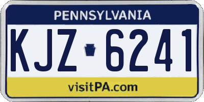 PA license plate KJZ6241