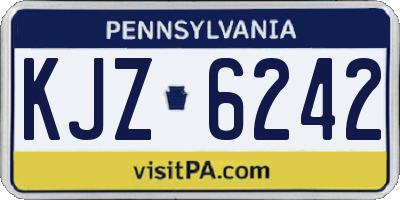 PA license plate KJZ6242