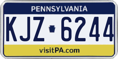 PA license plate KJZ6244