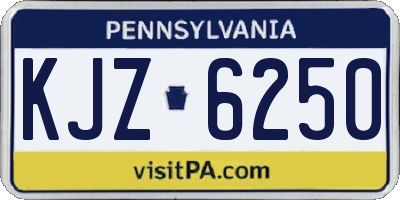 PA license plate KJZ6250