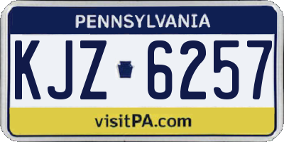 PA license plate KJZ6257