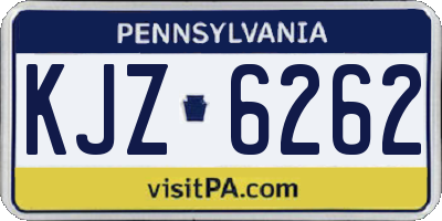 PA license plate KJZ6262