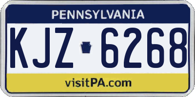 PA license plate KJZ6268