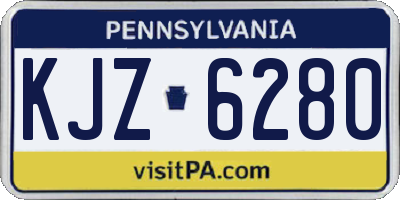 PA license plate KJZ6280