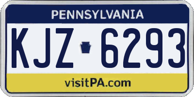 PA license plate KJZ6293