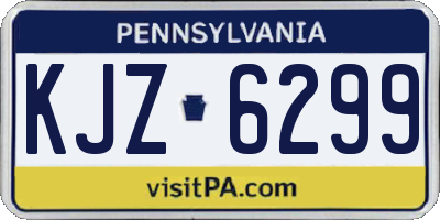 PA license plate KJZ6299