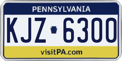 PA license plate KJZ6300