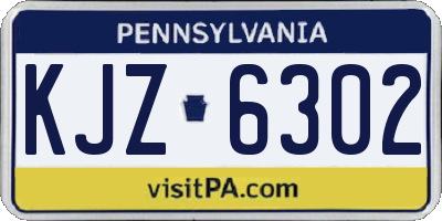 PA license plate KJZ6302