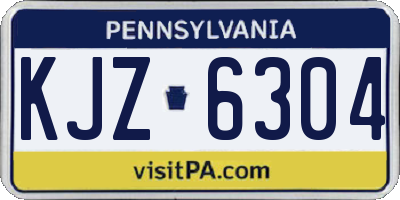 PA license plate KJZ6304