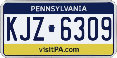 PA license plate KJZ6309