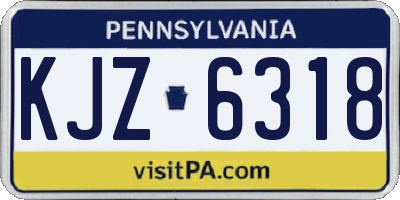 PA license plate KJZ6318