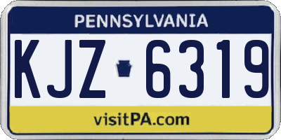 PA license plate KJZ6319